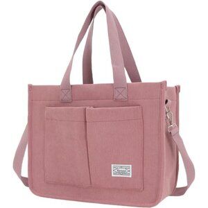 Tote Bag with Pockets, Pink